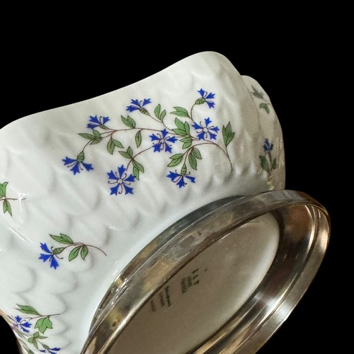 Bernardaud Limoges France Nicole 6.25" Ruffled Edge Square Bowl Silverplate Base - Picture 8 of 9