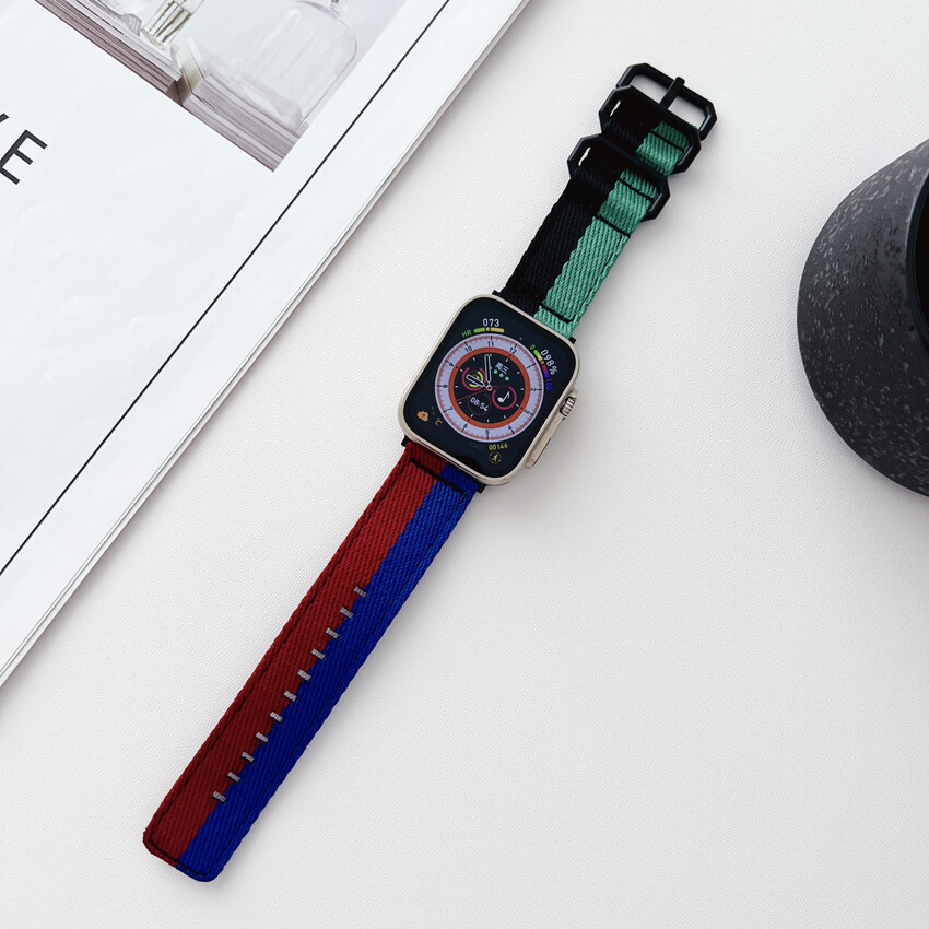 For Apple Watch Ultra 2 Series 9 8 7 5 Nylon Band Adjustable Strap 45/49mm-image