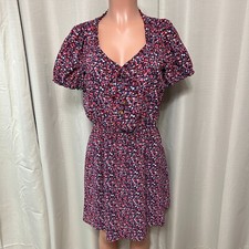 Michael Kors Above Knee Smocked Waist Dress Women's Size Small Floral Print