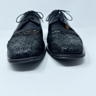 VTG RARE Mezlan Shoes‎ Mens 13M Black Derby Leather Lace Up Cut Out Casual Dress VTG RARE Mezlan Shoes Mens 13M Black Derby Leather Lace Up  main image 4