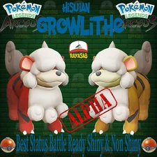 Hisuian Growlithe Shiny 6iv Alpha Non Shiny Best Stats Pokemon Legends Arceus