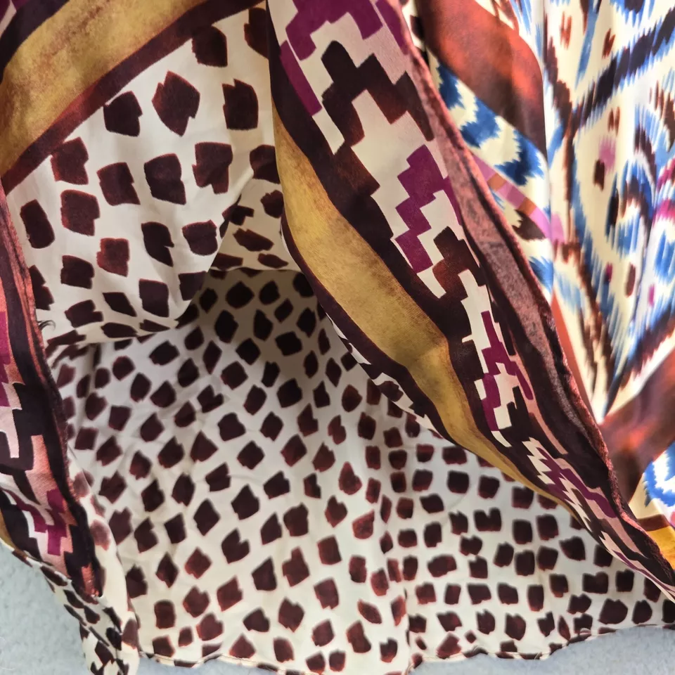 Jaloux Tank Top Womens L Satin Patchwork Flowy Relaxed Fit D Ring Racerback Y2K - Image 4 of 4