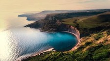 Landscape sea water nature cliff bay coast aerial Custom Gaming Mat Desk