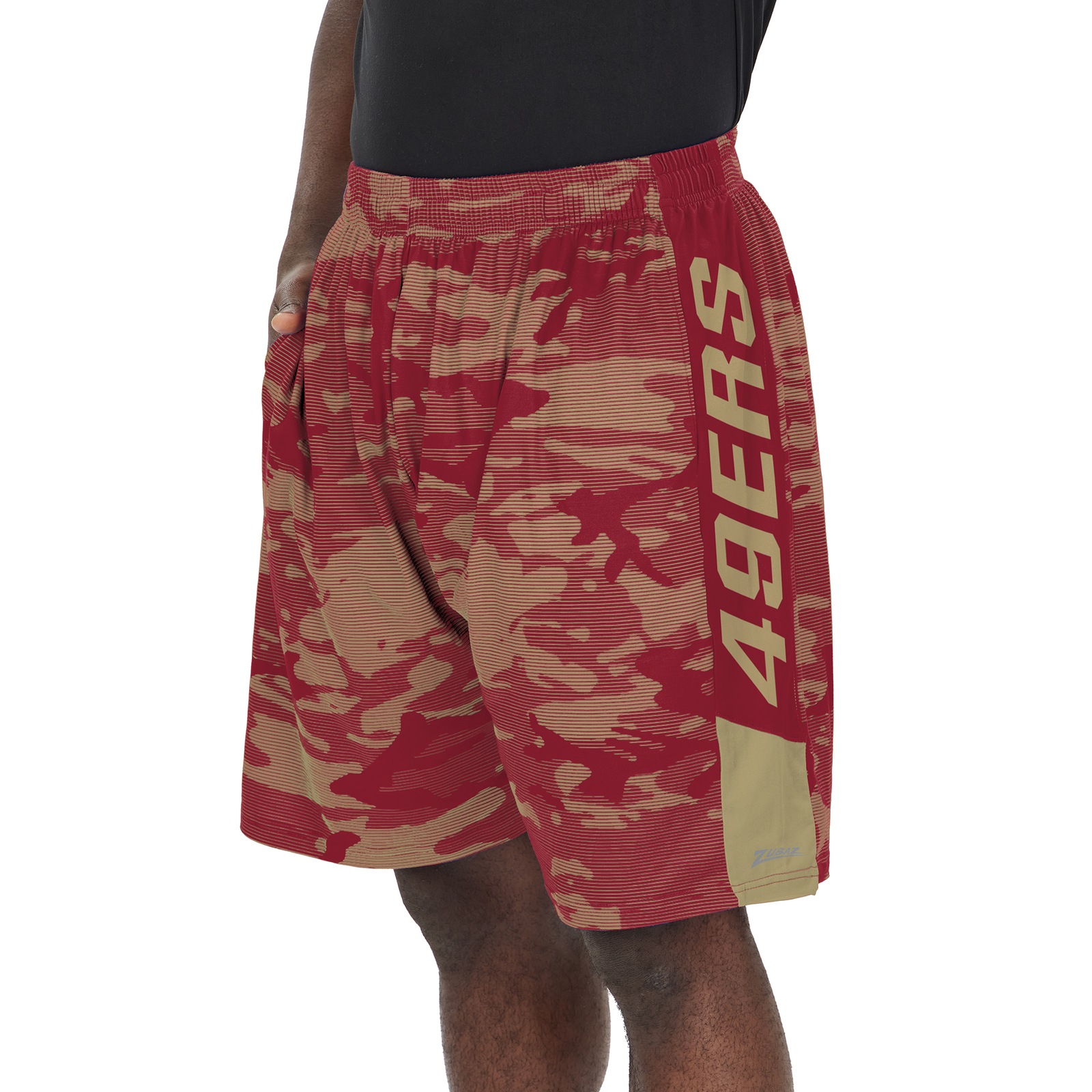 Легкие шорты Zubaz Mens NFL San Francisco 49ers с камуфляжными линиями
