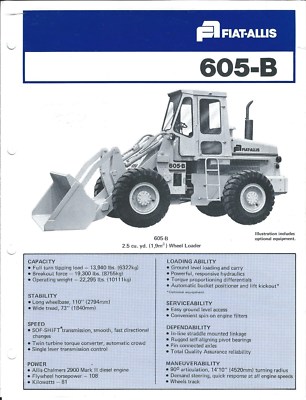 Equipment Brochure - Fiat-Allis - 605-B - Wheel Loader - c1978