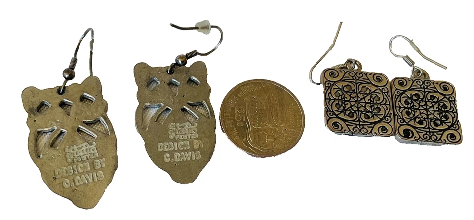 Pendientes One Keltic Pewter de C Davis y 1 par de abulón Foto 4 de 4