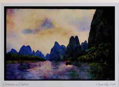 603091 Li Jiang Guilin China Ltd Ed A3 Aquarelldruck