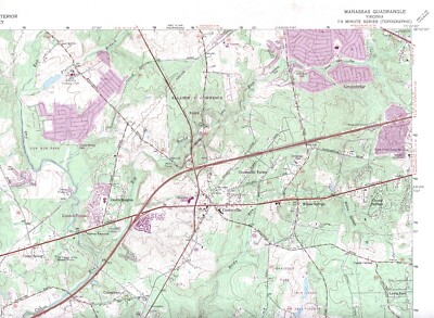 Manassas Quadrangle Virginia 1966 USGS Topo Map 7.5 Minute Topographic