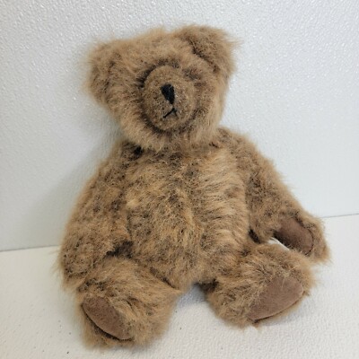 Brown Jointed Teddy Bear By Judi Haskins. Chubby Stiff Sitting