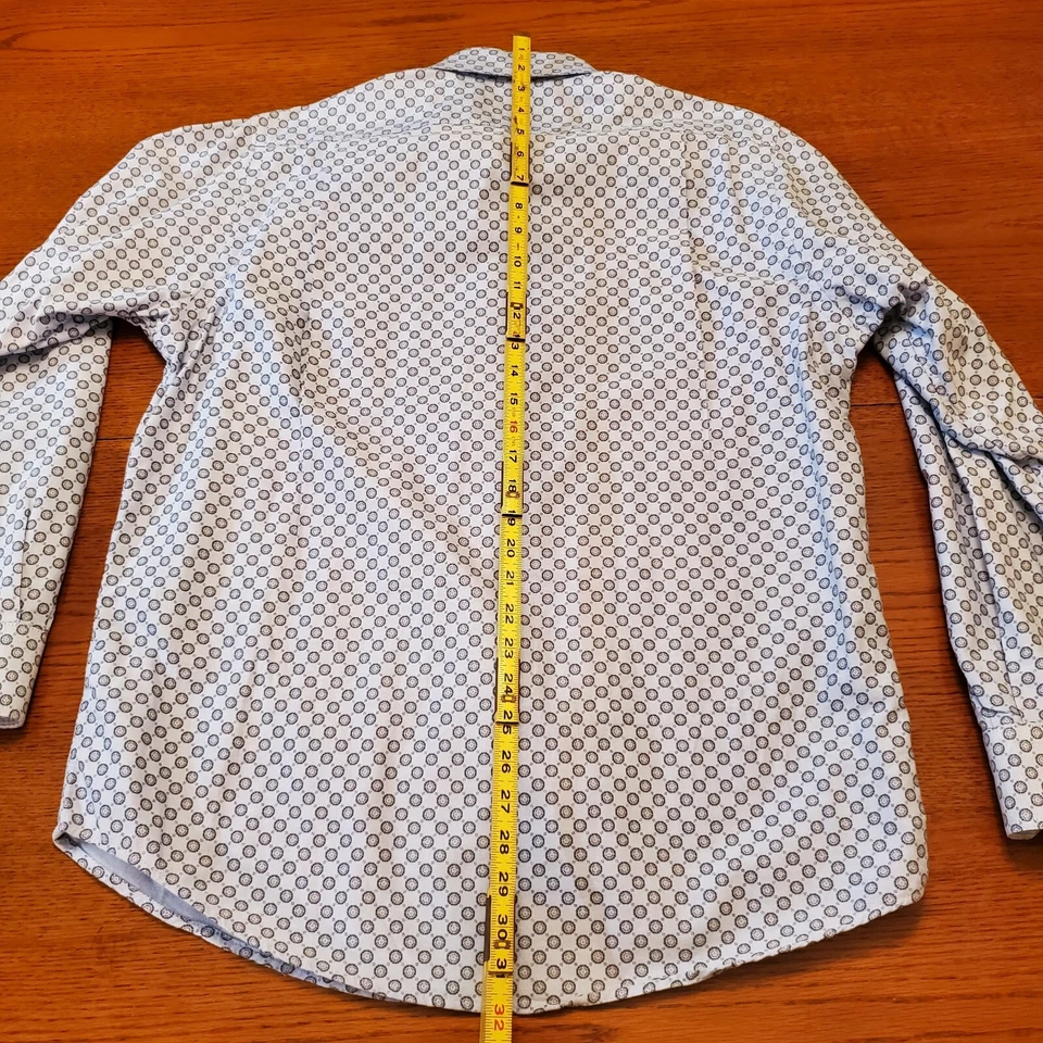 Daniel Cremieux Men's Blue Geometric Casual Long Sleeve Shirt Size Medium  - Image 4 of 4