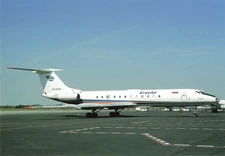 Postcard Airline KRAS AIR TU-134A-3 RA-65930 at Prague No. A518 CC7.