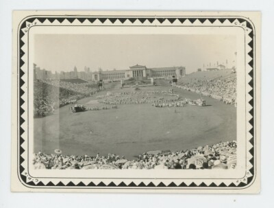 Vintage Photo Historic Chicago World's Fair Parasols Parade Ceremony IL 1933