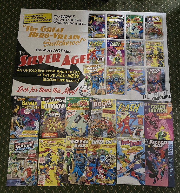 Store Promo Silver Age Hero-Villain Promo Poster Plus 12 Promo Cards FREE SHIP