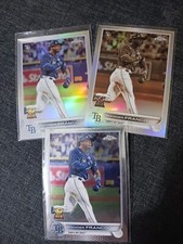 (3) 2022 Topps Chrome #35 Wander Franco RC Refractor, Sepia and Base Rookies