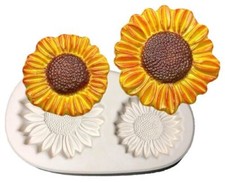 O.D.10"x 6 D.1.5 Two Sunflowers Frit Casting Mold Glass Fusing
