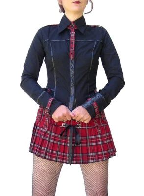 Gotisch Taillierte Bluse, Schulmädchenuniform Hemd, Baumwoll, Lip Service S M L - Bild 1 von 4
