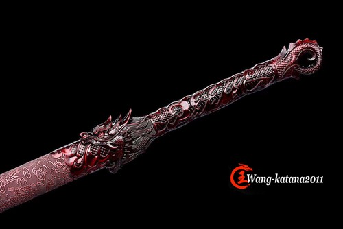 Red Sharp 1095Steel Japanese Ninja Sword Functional Sharp Straight Blade Ninjato - Picture 6 of 10
