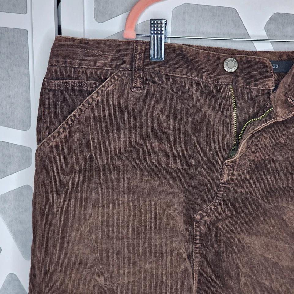 Express 灯芯绒棕色长袖纽扣套装裁剪夹克小号裙 10 码 — 第 3/4 张图片