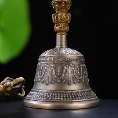 Old Tibetan Buddhism Tantrism Pure Bronze Vajra Bells and Magic