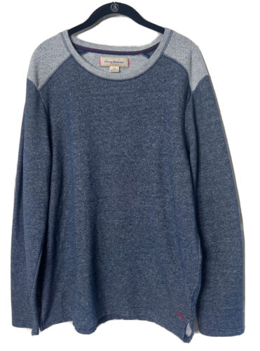 Tommy Bahama Men's Sweatshirt Sweater Shirt Gray Marled Blue Soft Heathered Sz L