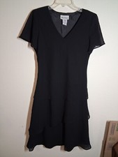 VTG Ultra Dress NY Business Casual 90s Y2K Tiered Boho Whimsigoth Black Size 8