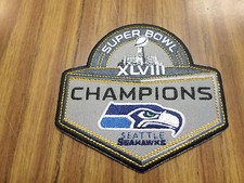 NFL SEATTLE SEAHAWKS SUPER BOWL XLVIII CHAMPIONS IRON ON PATCH 4" X 4"
