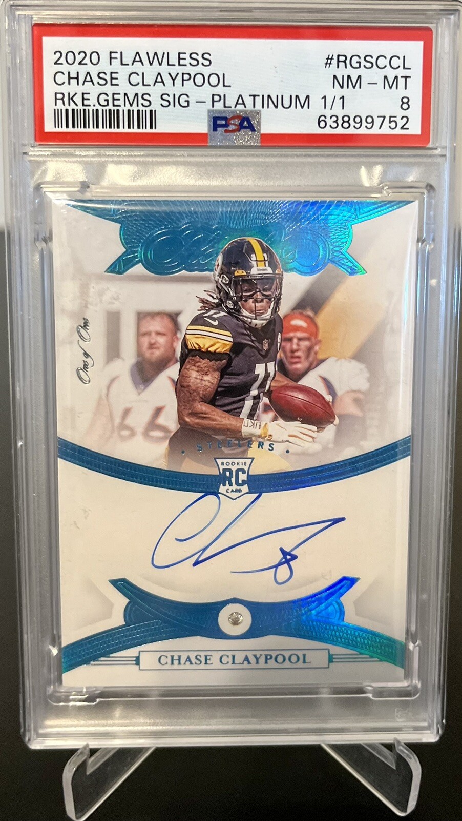 Chase Claypool Panini Flawless Rookie Gems Signatures #RGSCCL Platinum 1/1