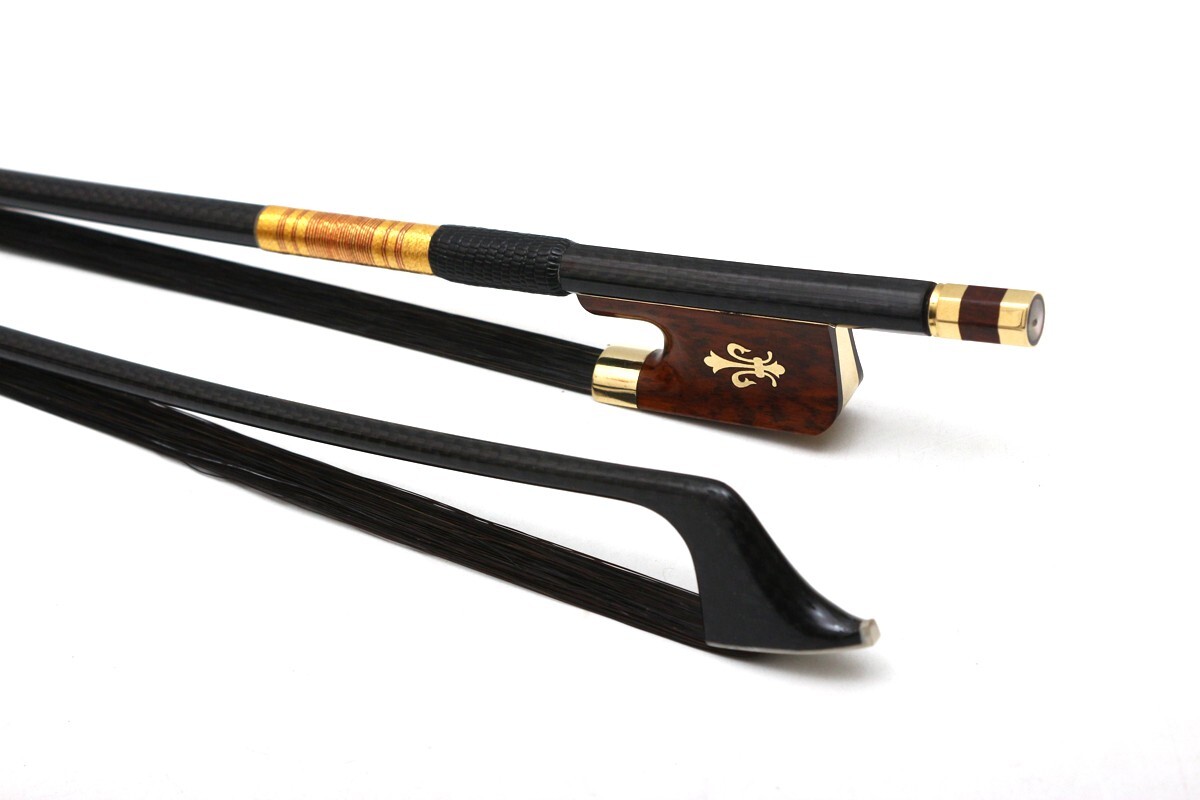 Yinfente Cello Bow 4/4 Carbon Fiber Stick Snakewood Frog Black Bow hair