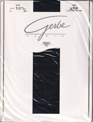 Collant Dentelle Gerbe Frisson Noir - Taille 1 (8½), Neuf Avec étiquettes, Fabriqué En France