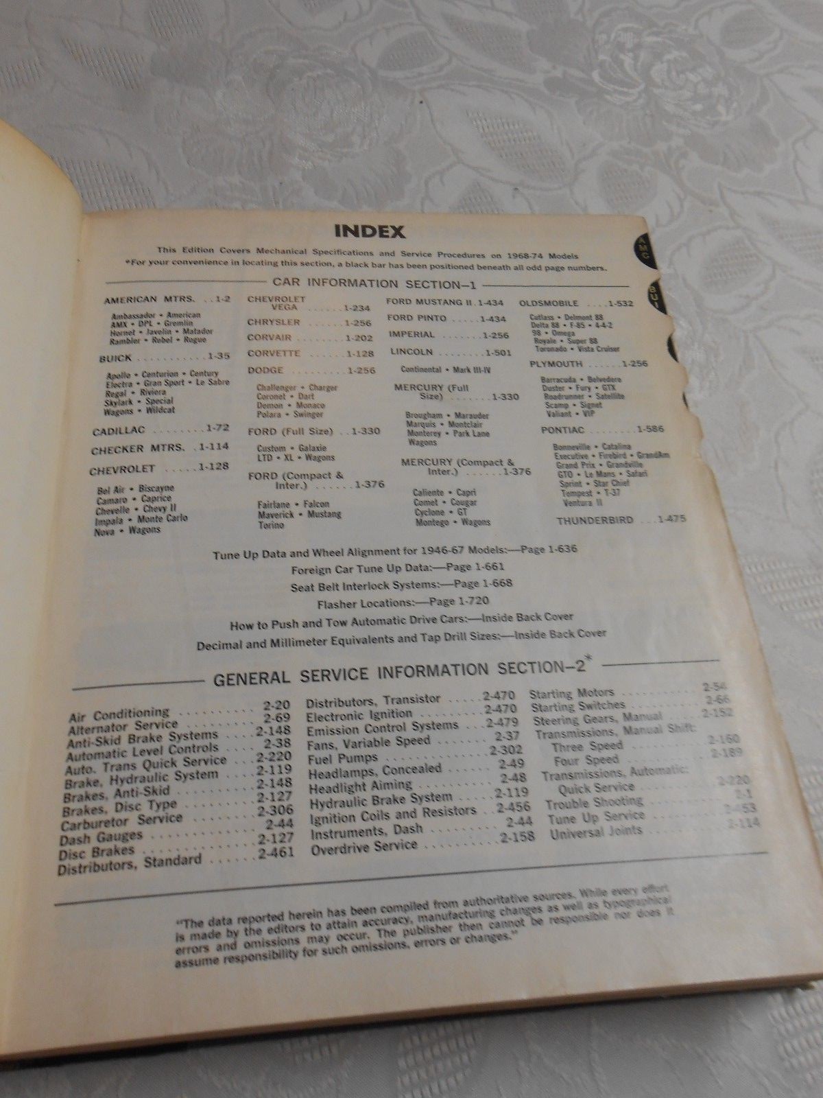 1974 Edition " MOTOR AUTO REPAIR MANUAL 196874 " eBay