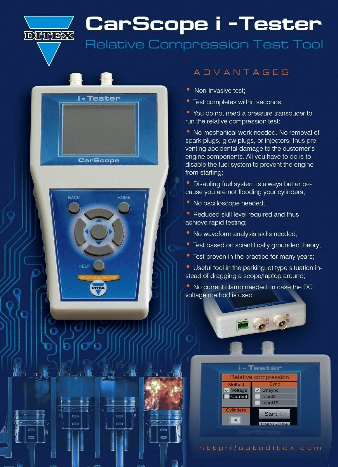 GENUINE Ditex CarScope iTester automotive engine test tool FULL