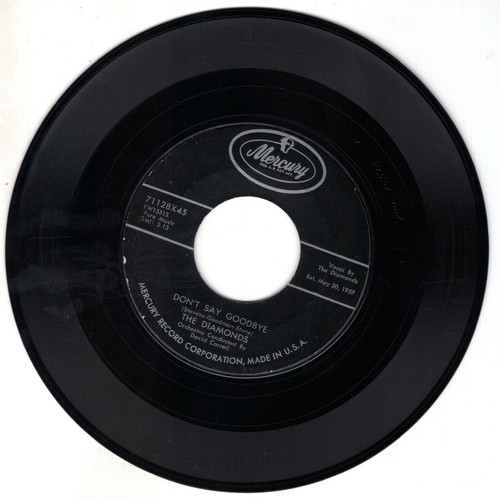 THE DIAMONDS Words Of Love / Don't Say Goodbye MERCURY 1957 Doo Wop 71128 45 7" - Picture 2 of 2