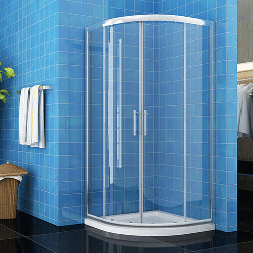 Offset Quadrant Shower Enclosure Screen Door And Tray Cubicle Easy Clean Glass - Picture 2 of 23