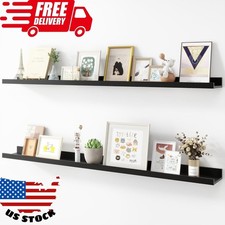 Picture Ledge Shelf, Wood Long Floating Shelves for Wall, Set of 2, 48 Inch