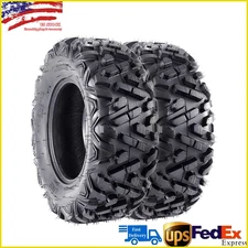 Set 2 6Ply 25x10-12 25x10x12 ATV UTV Tires Heavy Duty Mud All Terrain 25x10 12