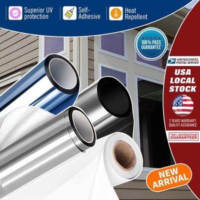 Mirror Effect Window Tint Film One Way Privacy sun Anti Glare VLT 5/10/15/20%