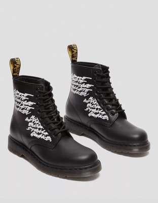 Dr. Martens x Futura 1460 Embroidered Leather Lace Up Boots Black  - Size 11 M