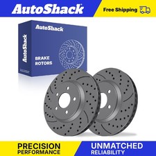 Front Drilled Slotted Brake Rotors Pair For 2005-2014 Ford Mustang