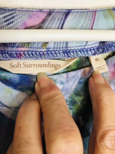 Tunica a maniche lunghe Soft Surroundings Multi-Botanical Tuileries taglia XL Lagenlook - Foto 2 di 9