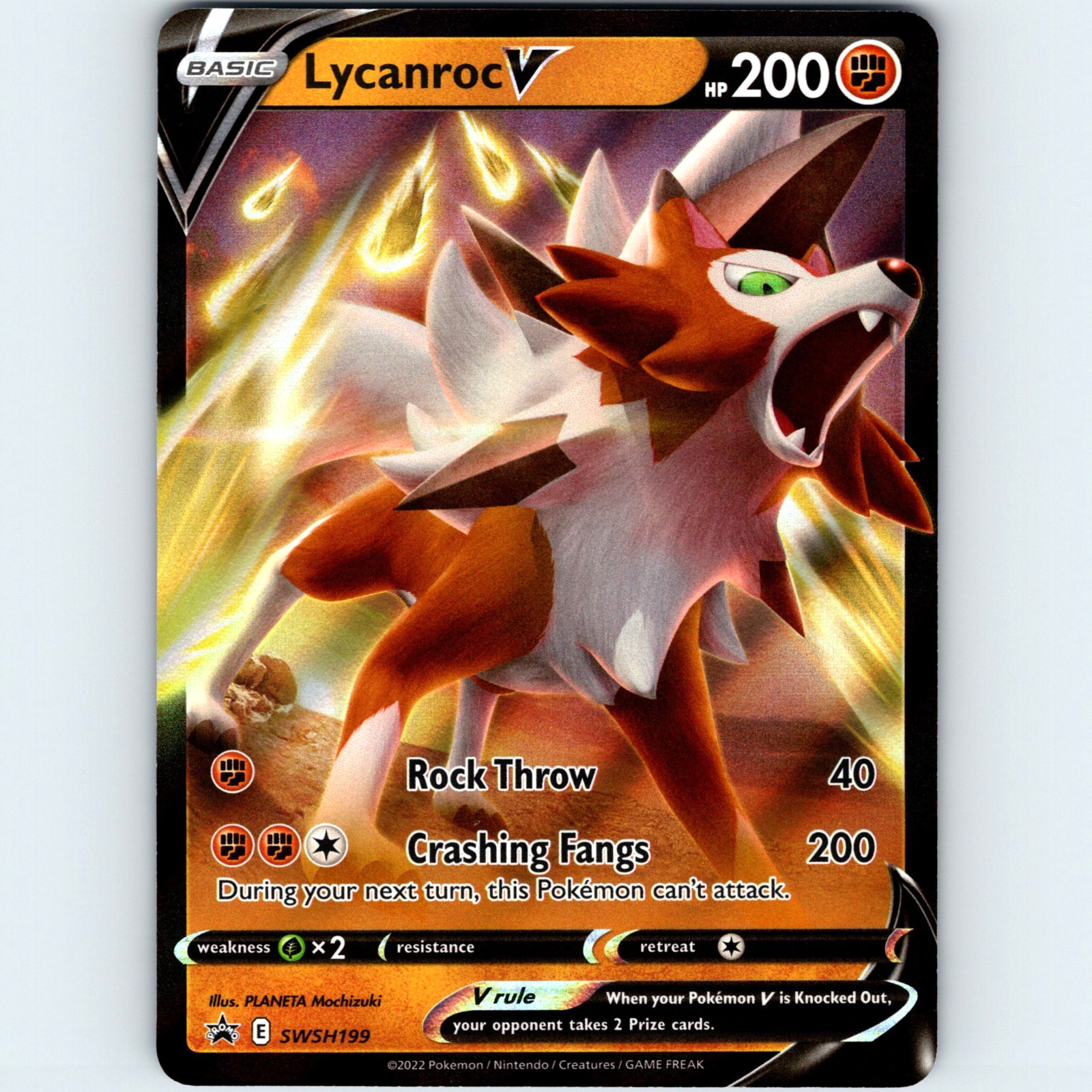 2022 Pokemon Lycanroc V SWSH199 Full Art Black Star Promo Ultra Rare Holo - NM💎
