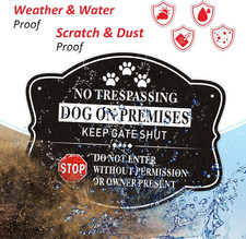 2 Pack Beware of Dog Sign Metal Aluminum,10 x 8 inch No Trespassing Dog On Pr...