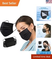 Lightweight 3 Ply Disposable Face Masks - Bulk 100 Pack for Dust Protection