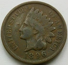 US 1896 Indian Head Cent  **