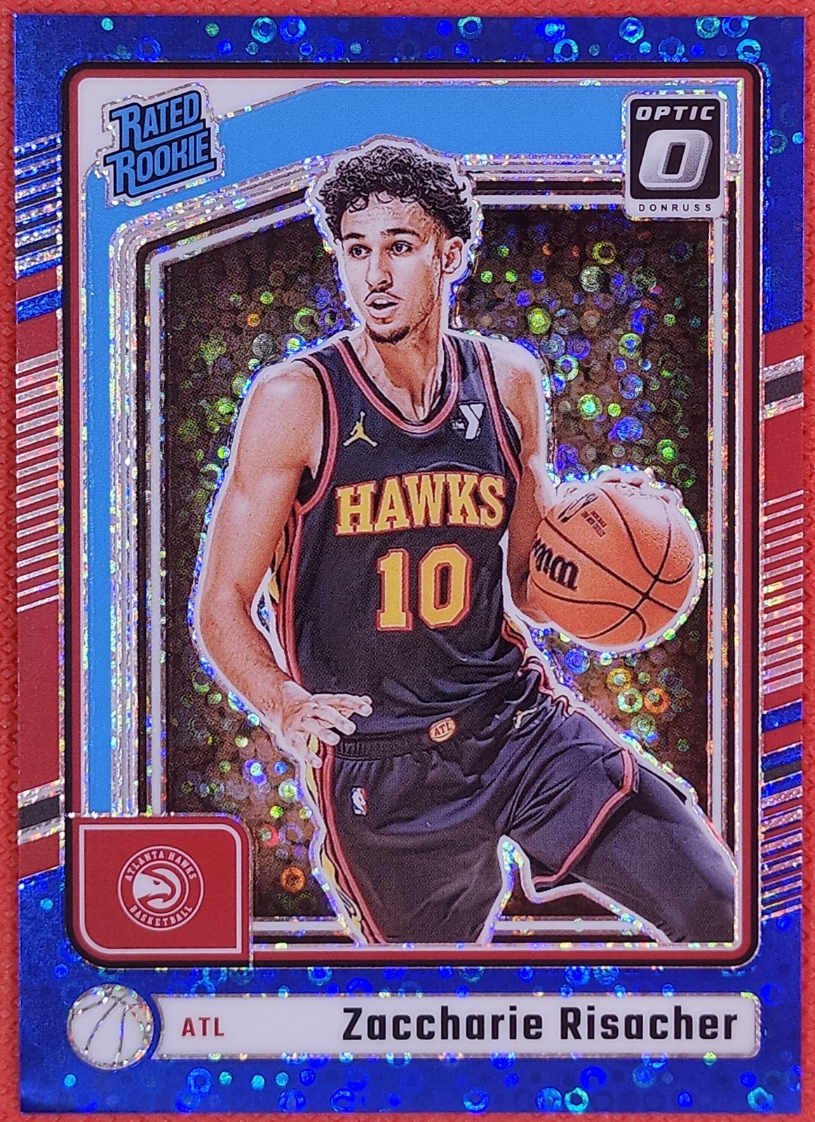2024-25 Optic Rated Rookie /49 Zaccharie Risacher #268 Blue Fast Break