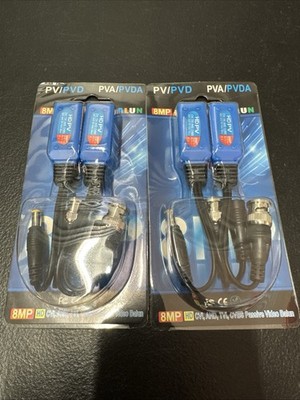 New 2 Set 8MP HD Video Balun PV/PVD PVA/PVDA CVI/AHD/TVI/CVBS TIA/EIA 568B RJ45