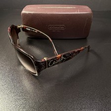 Coach Oversized Oval Frame Sunglasses Taryn S801 Tortoise Beads Etched W/ Case