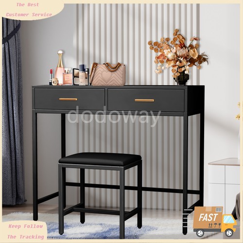 Small Computer Desk Home Office W/ 2 Drawer Stool Metal Sturdy New Writing Table - 第 1/6 張圖片