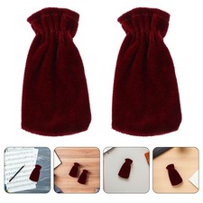 6Pcs Dark Red Pleuche Piano Pedal Covers Protective Foot Sleeves for Grand Piano