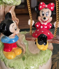 Vintage Disney Mickey & Minnie Mouse On A Swing Porcelain Music Box Working — photo 2