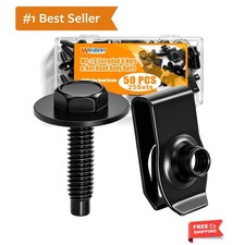 50PCS M6-1.0 Universal Fender Liner Screw U Nut Kit,Engine Splash Shield Hex ...